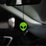 Acrylic Fluorescent Green Alien Car Premium Mirror Hanging (2)