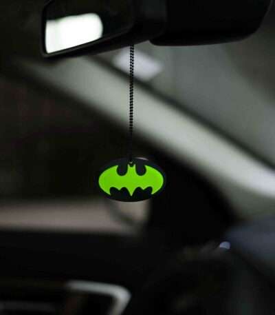 Acrylic Fluorescent Green Batman Car Premium Mirror Hanging