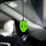 Acrylic Fluorescent Green Black Panther Car Premium Mirror Hanging