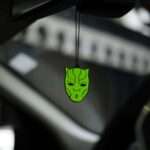 Acrylic Fluorescent Green Black Panther Car Premium Mirror Hanging (2)