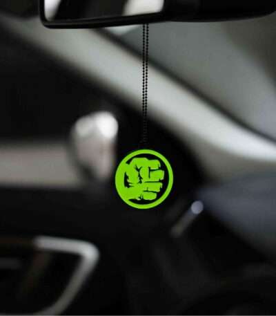 Acrylic Fluorescent Green Hulk Car Premium Mirror Hanging