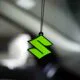 Acrylic Fluorescent Green Maruti Suzuki Logo Car Premium Mirror Hanging