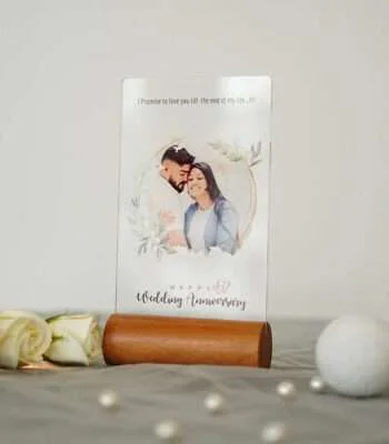 Acrylic Frameless UV Printed Photo Frame With Wooden Holder