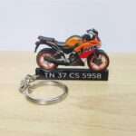 Customized Honda CBR 250R Repsol Race Replica Colorful Bike Shape Gel Number Plate Keychain