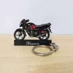 Customized Honda SP 125 Black Colorful Bike Shape Gel Number Plate Keychain (2)