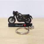 Customized Jawa 42 Infinity Black DT Colorful Bike Shape Gel Number Plate Keychain (2)