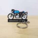 Customized Royal Enfield Continental GT 650 Twins Ventura Blue Colorful Bike Shape Gel Number Plate Keychain (2)