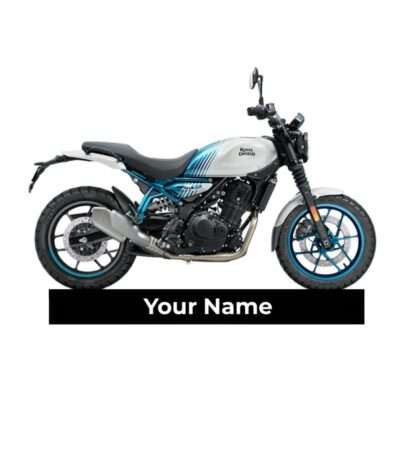 Customized Royal Enfield Guerrilla 450 Brava Blue Colorful Bike Shape Gel Number Plate Keychain