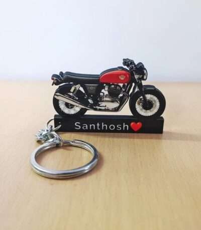 Customized Royal Enfield Interceptor 650 Canyon Red Colorful Bike Shape Gel Number Plate Keychain