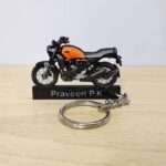 Customized Yamaha FZ X Matt Copper Colorful Bike Shape Gel Number Plate Keychain (2)