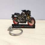 Customized Yamaha MT 15 V2 Metallic Black DLX Colorful Bike Shape Gel Number Plate Keychain