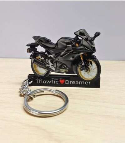 Customized Yamaha R15 V4 Dark Knight Colorful Bike Shape Gel Number Plate Keychain