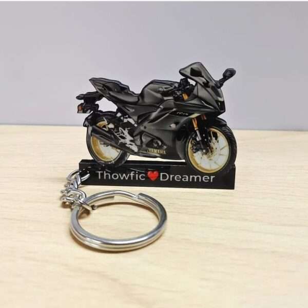 Customized Yamaha R15 V4 Dark Knight Colorful Bike Shape Gel Number Plate Keychain