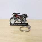 Customized Yamaha RX135 Maroon Wine Red Colorful Bike Shape Gel Number Plate Keychain (2)