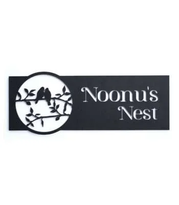Acrylic House Name Board (Black)