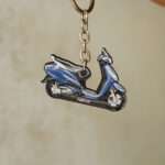 Customized Honda Activa 125 Mid Night Blue Metallic (2023) Colorful Scooter Shape Gel Number Plate Keychain
