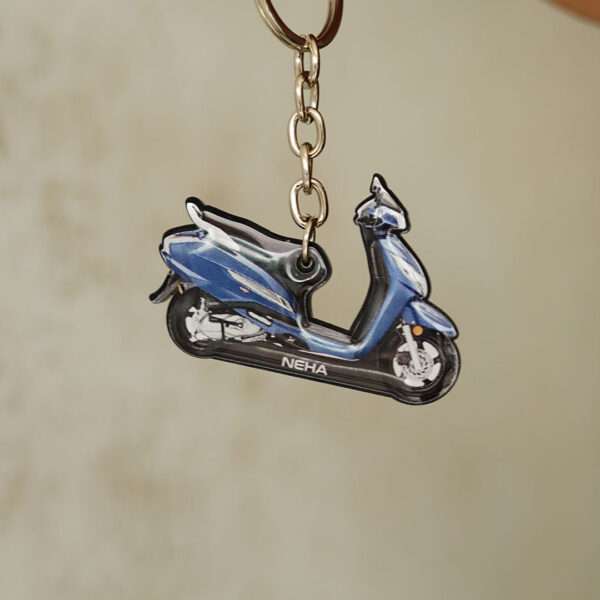 Customized Honda Activa 125 Mid Night Blue Metallic (2023) Colorful Scooter Shape Gel Number Plate Keychain