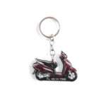 Customized Honda Activa 125 Rebel Red Metallic Colorful Scooter Shape Gel Number Plate Keychain