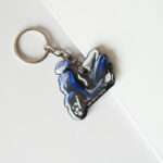 Customized Honda Activa 6G Decent Blue Colorful Scooter Shape Gel Number Plate Keychain