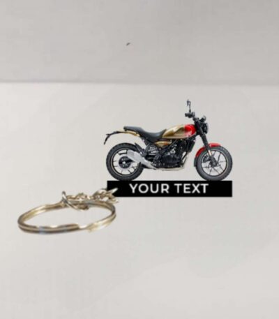 Customized Royal Enfield Guerrilla 450 Gold Dip Colorful Bike Shape Gel Number Plate Keychain
