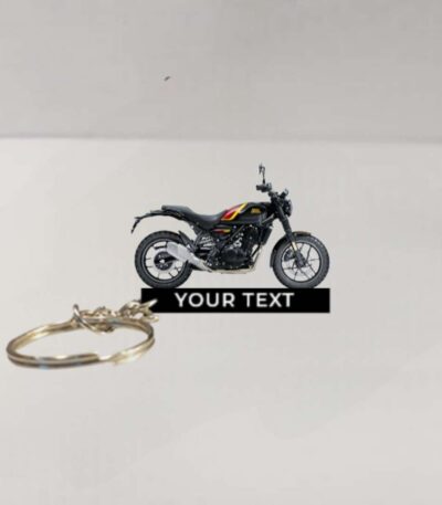 Customized Royal Enfield Guerrilla 450 Playa Black Colorful Bike Shape Gel Number Plate Keychain