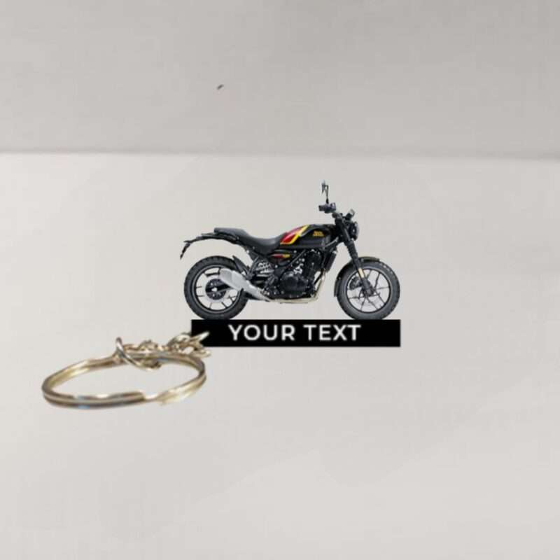 Customized Royal Enfield Guerrilla 450 Playa Black Colorful Bike Shape Gel Number Plate Keychain