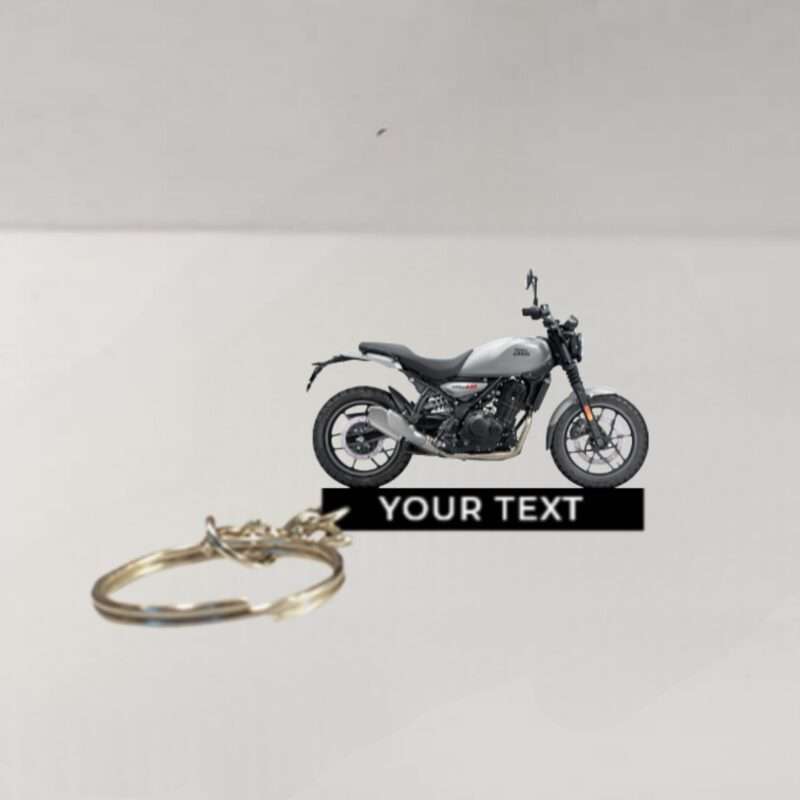 Customized Royal Enfield Guerrilla 450 Smoke Colorful Bike Shape Gel Number Plate Keychain