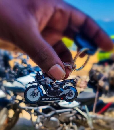 Customized Royal Enfield Himalayan 450 Kamet White Colorful Bike Shape Gel Number Plate Keychain