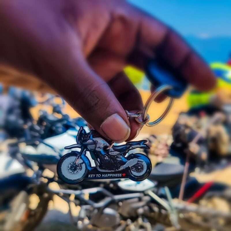 Customized Royal Enfield Himalayan 450 Kamet White Colorful Bike Shape Gel Number Plate Keychain