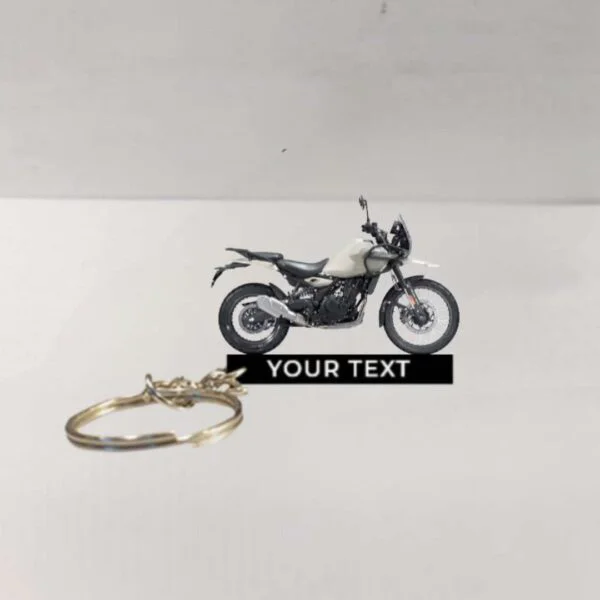 Customized Royal Enfield Himalayan 450 Kaza Brown Colorful Bike Shape Gel Number Plate Keychain