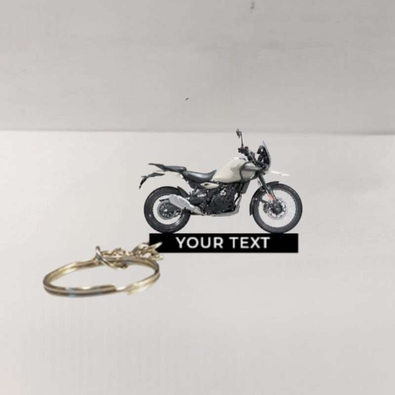 Customized Royal Enfield Himalayan 450 Kaza Brown Colorful Bike Shape Gel Number Plate Keychain