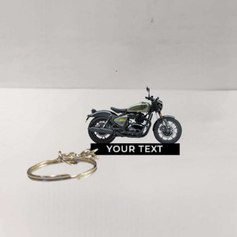 Customized Royal Enfield Shotgun 650 Green Drill Colorful Bike Shape Gel Number Plate Keychain