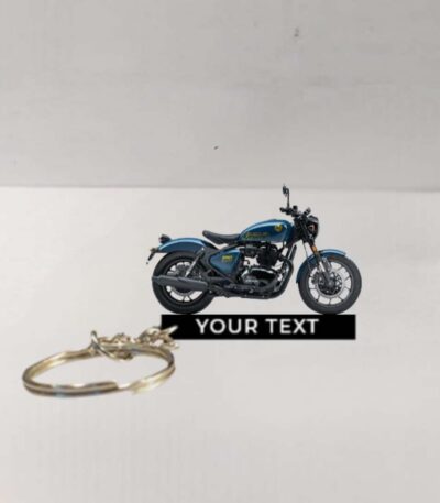 Customized Royal Enfield Shotgun 650 Plasma Blue Colorful Bike Shape Gel Number Plate Keychain