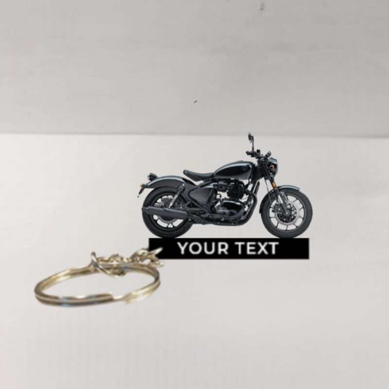 Customized Royal Enfield Shotgun 650 Sheetmetal Grey Colorful Bike Shape Gel Number Plate Keychain