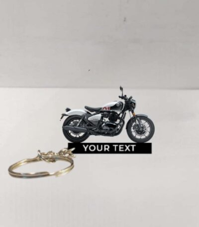 Customized Royal Enfield Shotgun 650 Stencil Whilte Colorful Bike Shape Gel Number Plate Keychain