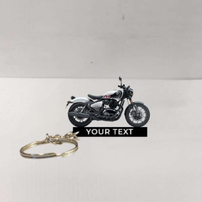 Customized Royal Enfield Shotgun 650 Stencil Whilte Colorful Bike Shape Gel Number Plate Keychain
