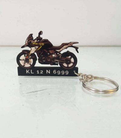 Customized BMW G 310 GS Cosmic Black 3 Colorful Bike Shape Gel Number Plate Keychain