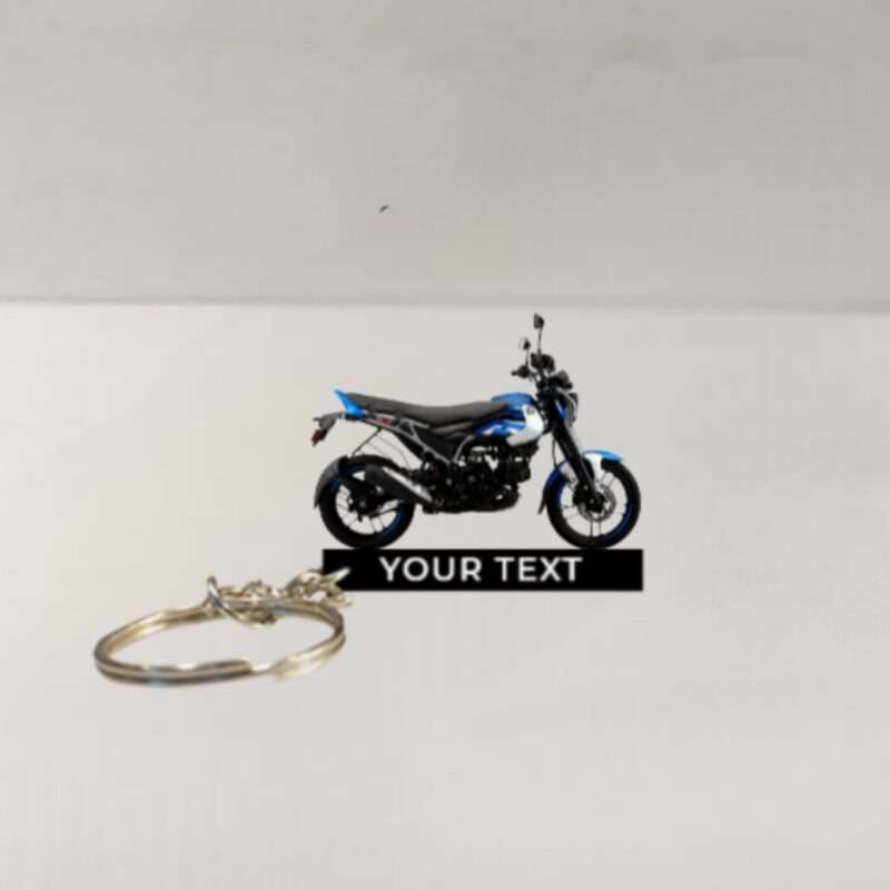 Customized Bajaj Freedom Carribean Blue Colorful Bike Shape Gel Number Plate Keychain