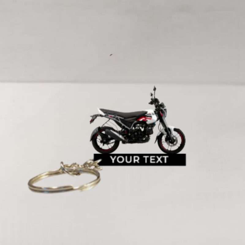 Customized Bajaj Freedom Cyber White Colorful Bike Shape Gel Number Plate Keychain