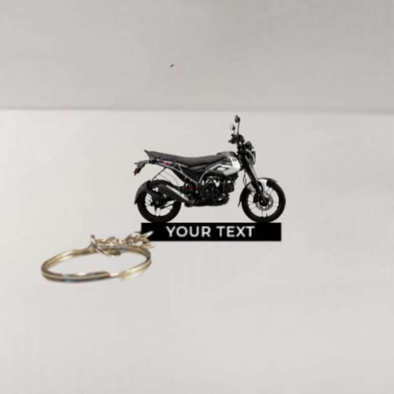 Customized Bajaj Freedom Ebony Black Grey Colorful Bike Shape Gel Number Plate Keychain