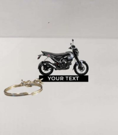 Customized Bajaj Freedom Pewter Grey Black Colorful Bike Shape Gel Number Plate Keychain