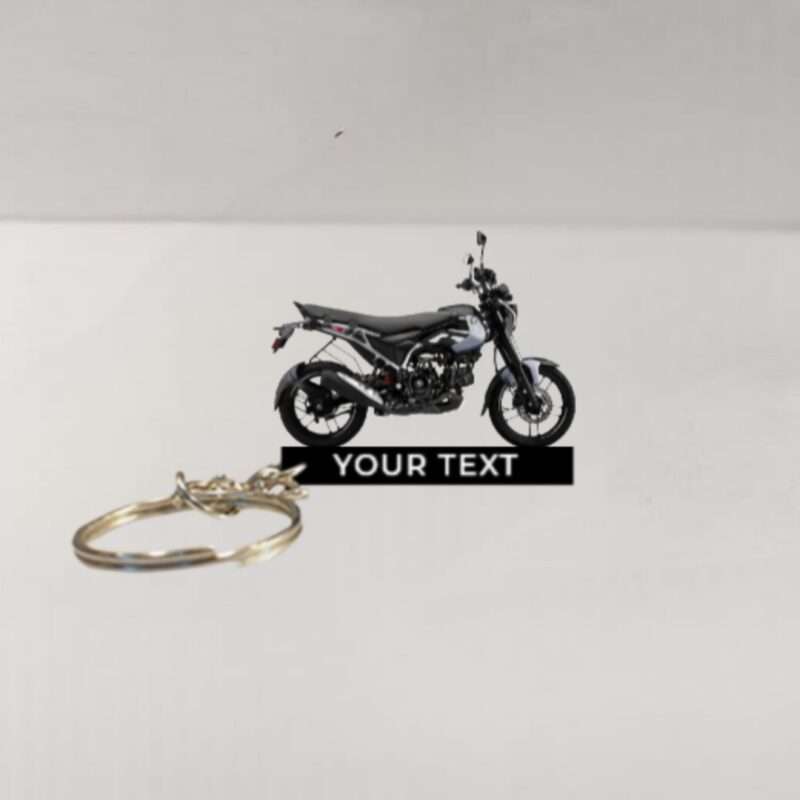Customized Bajaj Freedom Pewter Grey Black Colorful Bike Shape Gel Number Plate Keychain