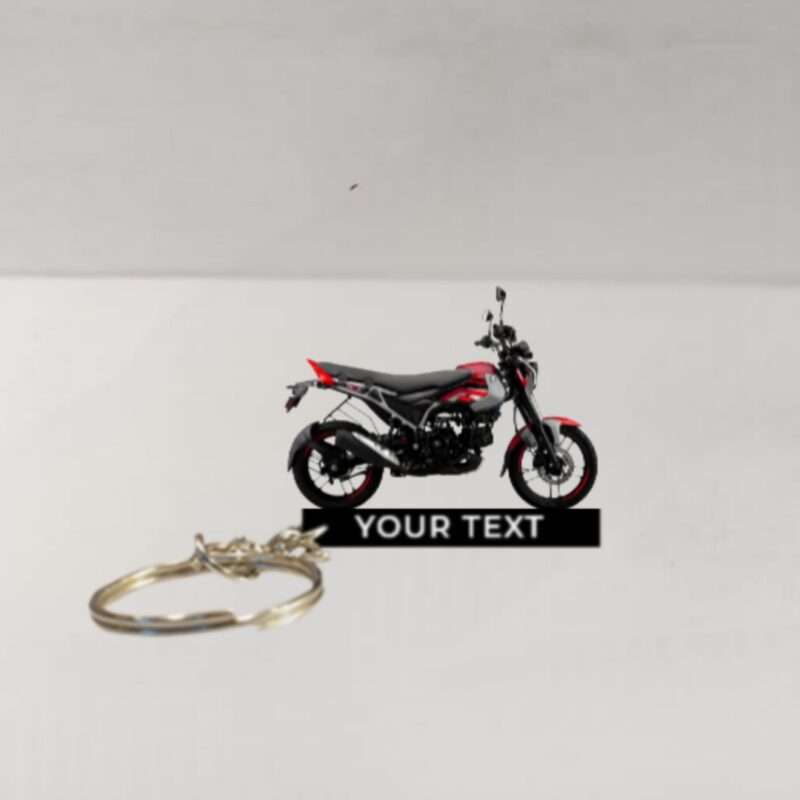 Customized Bajaj Freedom Racing Red Colorful Bike Shape Gel Number Plate Keychain