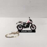Customized Bajaj Pulsar N125 Pearl Metallic White Colorful Bike Shape Gel Number Plate Keychain