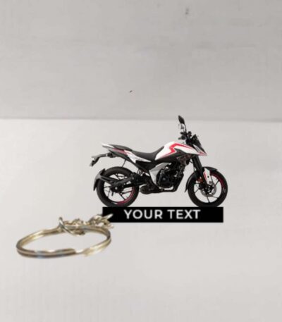 Customized Bajaj Pulsar N125 Pearl Metallic White Colorful Bike Shape Gel Number Plate Keychain