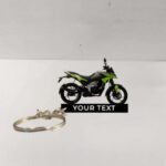 Customized Bajaj Pulsar N125 Pewter Grey Citrus Rush Colorful Bike Shape Gel Number Plate Keychain