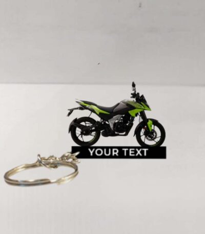 Customized Bajaj Pulsar N125 Pewter Grey Citrus Rush Colorful Bike Shape Gel Number Plate Keychain