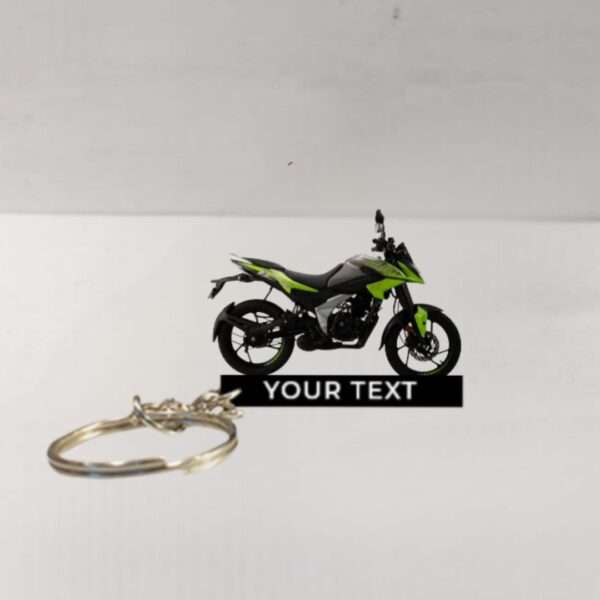 Customized Bajaj Pulsar N125 Pewter Grey Citrus Rush Colorful Bike Shape Gel Number Plate Keychain