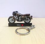 Customized Honda CB350 Matte Dune Brown Colorful Bike Shape Gel Number Plate Keychain