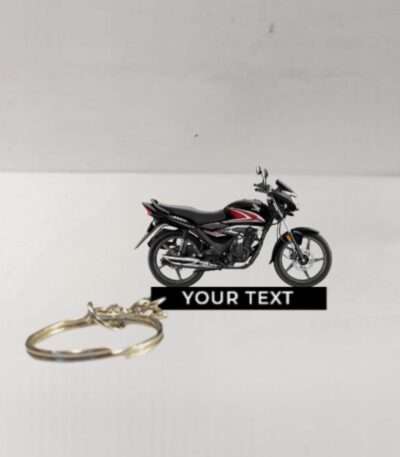 Customized Honda Shine Black Colorful Bike Shape Gel Number Plate Keychain